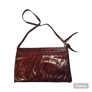 Preloved Vintage Eel Burgundy Crossbody Bag